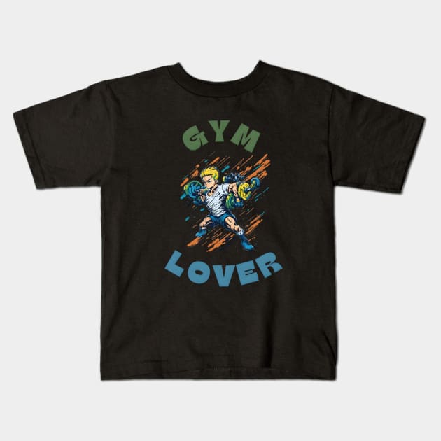 Gym Lover Kids T-Shirt by Double You Store